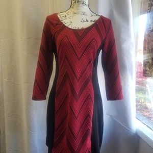 Speckles Red and Black Dress